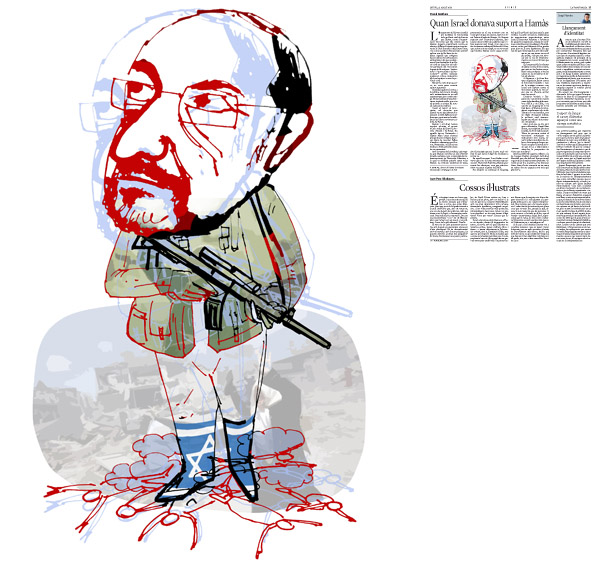 Jordi Barba, ilustración publicada en La Vanguardia, sección de Opinión 21-08-2014 para el artículo de Pascal Boniface