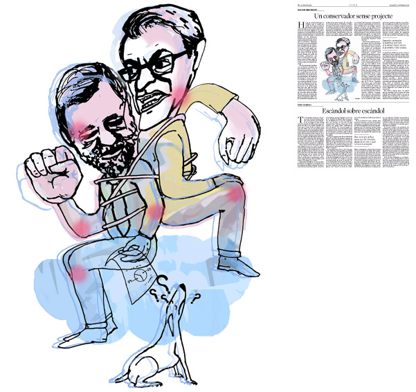 Jordi Barba, il·lustració publicada a La Vanguardia, secció d'Opinió 1-11-2014, per l'article de Juan-José López Burniol