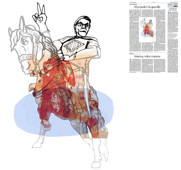 Jordi Barba, il·lustració publicada a La Vanguardia, secció d'Opinió 13-11-2014, per l'article de Francesc-Marc Álvaro