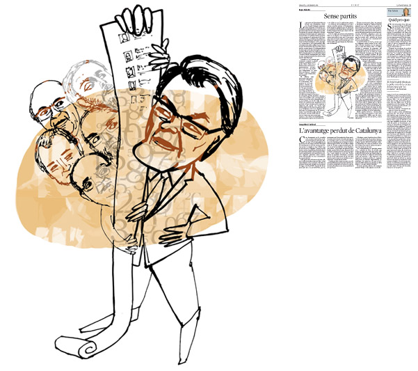 Jordi Barba, il·lustració publicada a La Vanguardia, secció d'Opinió 2-12-2014, per l'article de Kepa Aulestia