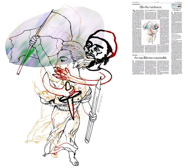 Jordi Barba, il·lustració publicada a La Vanguardia, secció d'Opinió 15-01-2015, per l'article de Francesc-Marc Álvaro