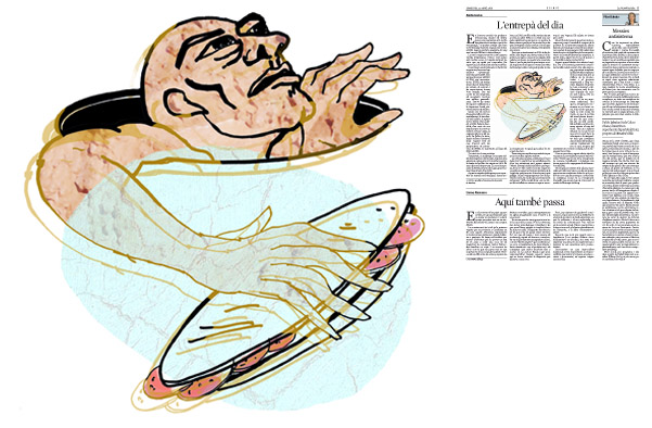 Jordi Barba, il·lustració publicada a La Vanguardia, secció d'Opinió 22-04-2015, per l'article d'Antón Costas