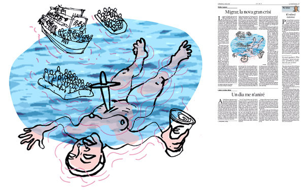 Jordi Barba, il·lustració publicada a La Vanguardia, secció d'Opinió 3-05-2015, per l'article de Walter Laqueur