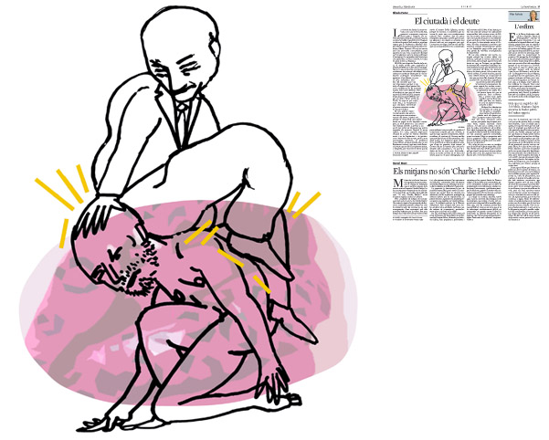 Jordi Barba, il·lustració publicada a La Vanguardia, secció d'Opinió 3-02-2015, per l'article d'Alfredo Pastor