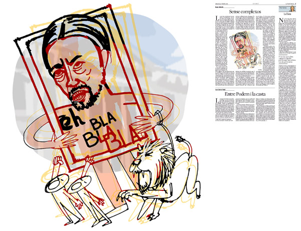 Jordi Barba, il·lustració publicada a La Vanguardia, secció d'Opinió 10-02-2015, per l'article de Kepa Aulestia