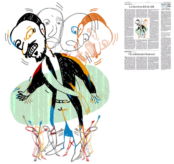 Jordi Barba, il·lustració publicada a La Vanguardia, secció d'Opinió 18-03-2015, per l'article de Salvador Cardús i Ros