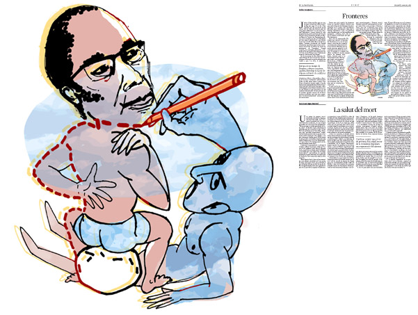 Jordi Barba, il·lustració publicada a La Vanguardia, secció d'Opinió 28-03-2015, per l'article de Carles Casajuana