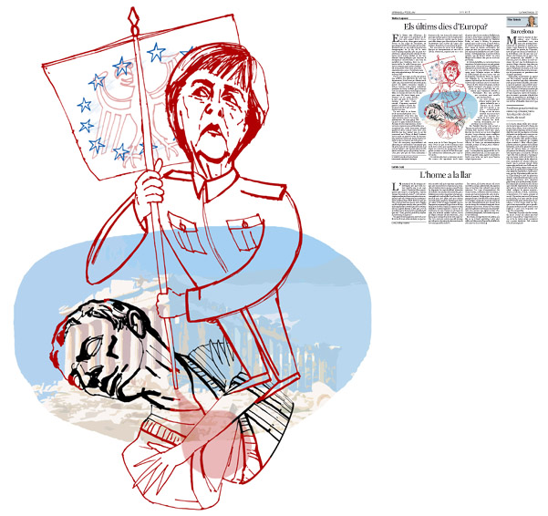 Jordi Barba, il·lustració publicada a La Vanguardia, secció d'Opinió 3-07-2015, per l'article de Walter Laqueur