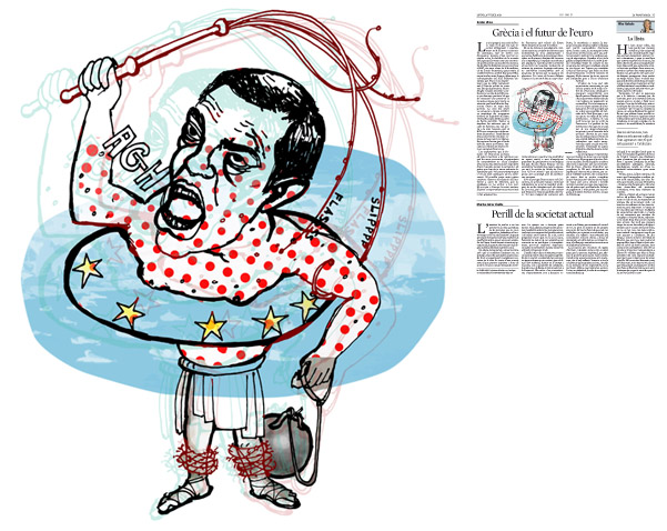 Jordi Barba, il·lustració publicada a La Vanguardia, secció d'Opinió 16-07-2015, per l'article de Xavier Vives