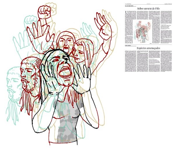 Jordi Barba, il·lustració publicada a La Vanguardia, secció d'Opinió 25-07-2015, per l'article de Juan-­José López Burniol