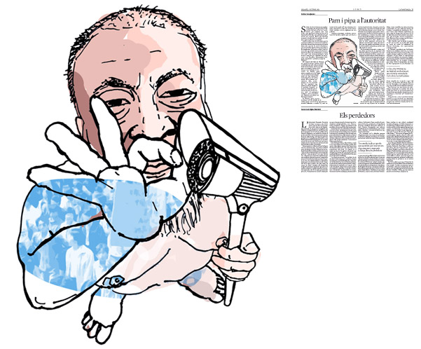 Jordi Barba, il·lustració publicada a La Vanguardia, secció d'Opinió 3-10-2015, per l'article de Carles Casajuana