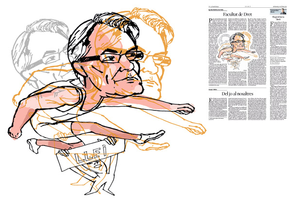 Jordi Barba, il·lustració publicada a La Vanguardia, secció d'Opinió 9-10-2015, per l'article de Ignacio Martínez de Pisón