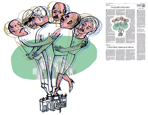 Jordi Barba, il·lustració publicada a La Vanguardia, secció d'Opinió 16-12-2015, per l'article de Antón Costas