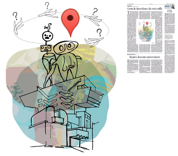 Jordi Barba, il·lustració publicada a La Vanguardia, secció d'Opinió 27-12-2015, per l'article de Llàtzer Moix