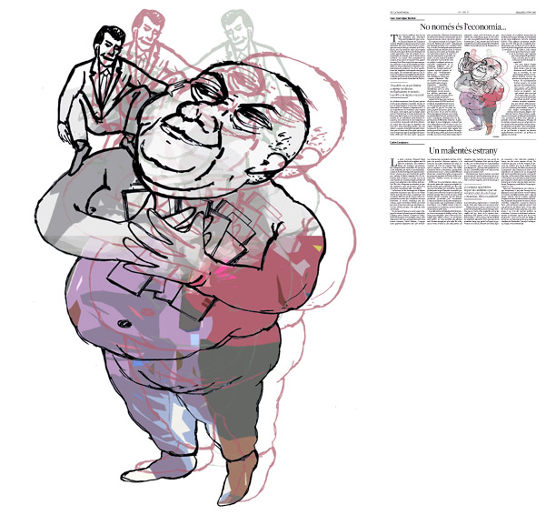Jordi Barba, il·lustració publicada a La Vanguardia, secció d'Opinió 4-06-2016, per l'article de Juan-José López Burniol
