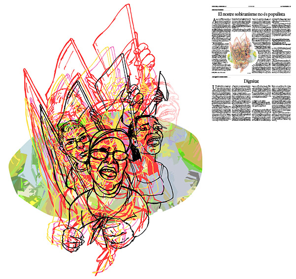 Jordi Barba, il·lustració publicada a La Vanguardia, secció d'Opinió 4-12-2016, per l'article de Artur Mas i Gavarró