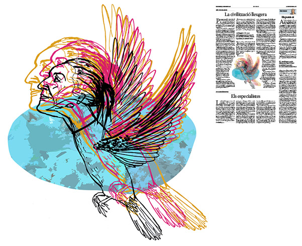 Jordi Barba, il·lustració publicada a La Vanguardia, secció d'Opinió 9-12-2016, per l'article de Luis Sánchez-Merlo