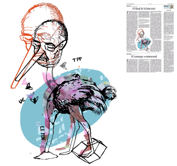 Jordi Barba, il·lustració publicada a La Vanguardia, secció d'Opinió 15-12-2016, per l'article de Xavier Vives