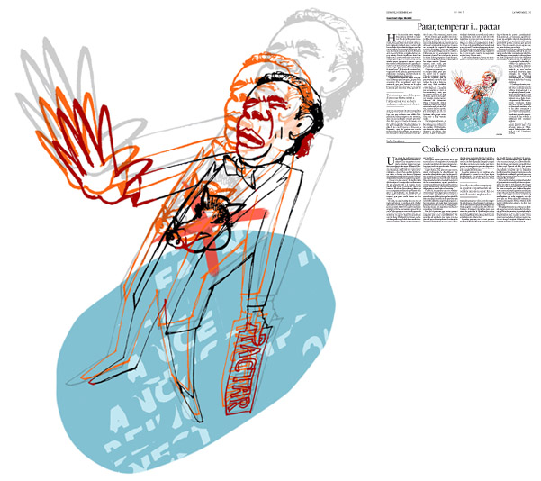Jordi Barba, il·lustració publicada a La Vanguardia, secció d'Opinió 17-12-2016, per l'article de Juan-José López Burniol