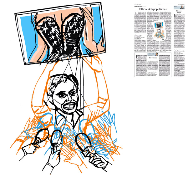 Jordi Barba, il·lustració publicada a La Vanguardia, secció d'Opinió 5-01-2017, per l'article de Francesc-Marc Álvaro