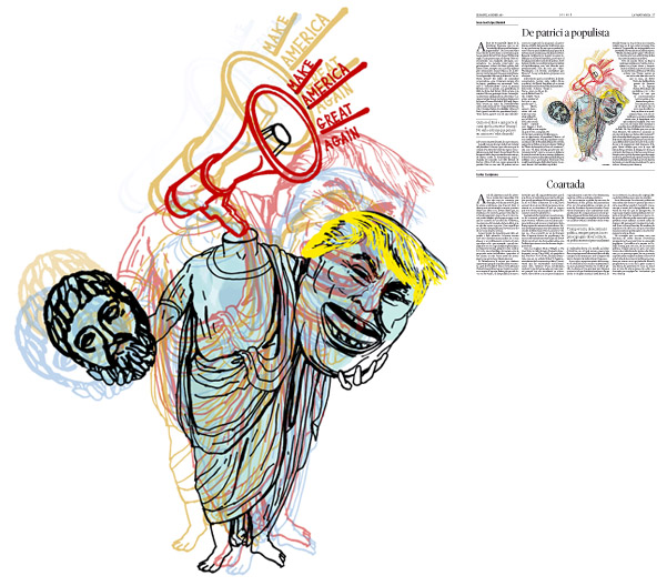 Jordi Barba, il·lustració publicada a La Vanguardia, secció d'Opinió 14-01-2017, per l'article de Juan-José López Burniol