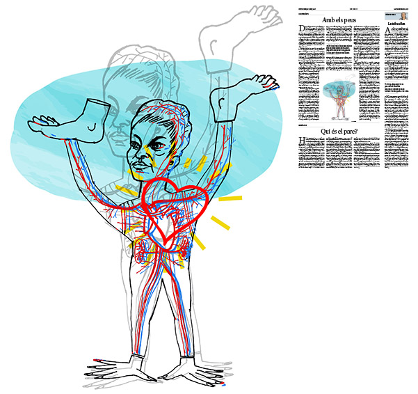 Jordi Barba, il·lustració publicada a La Vanguardia, secció d'Opinió 19-03-2017, per l'article de Carme Riera