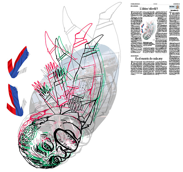 Jordi Barba, il·lustració publicada a La Vanguardia, secció d'Opinió 8-12-2017, per l'article de Nina L. Khrushcheva